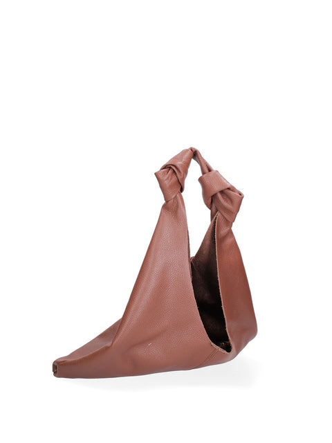 Brown Genuine Leather Leather Shoulder Tote Bag Made in Italy – Brown - Viola Castellani