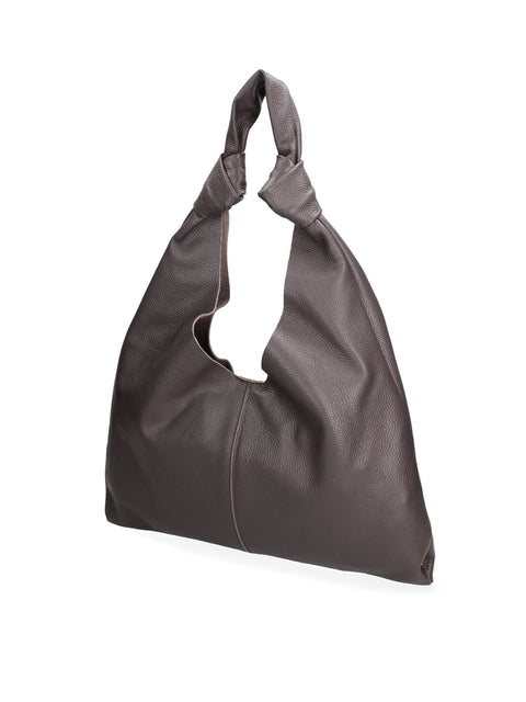 Dark Brown Genuine Leather Leather Shoulder Tote Bag Made in Italy – Dark Brown - Viola Castellani