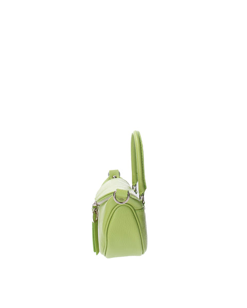 Green Genuine Leather Leather Top Handle Handbag Made in Italy – Green - Viola Castellani