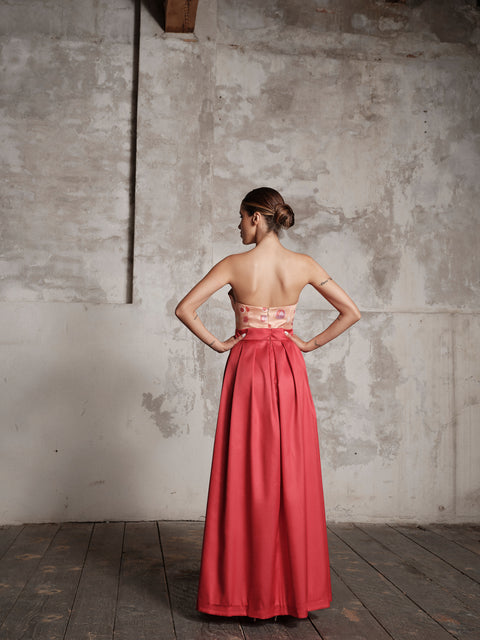 Skirt - Mikado Long Red Roberta Longo