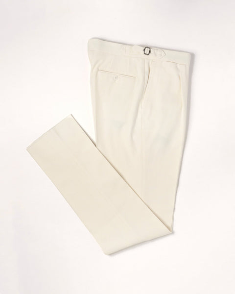 Trousers - Heavy Cotton White Pommella Napoli