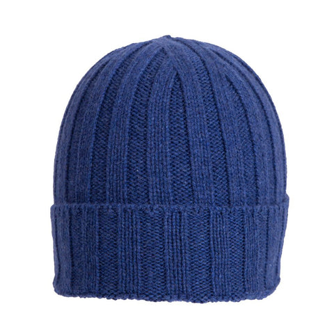 Recycled cashmere ribbed beanie - Due Toscani