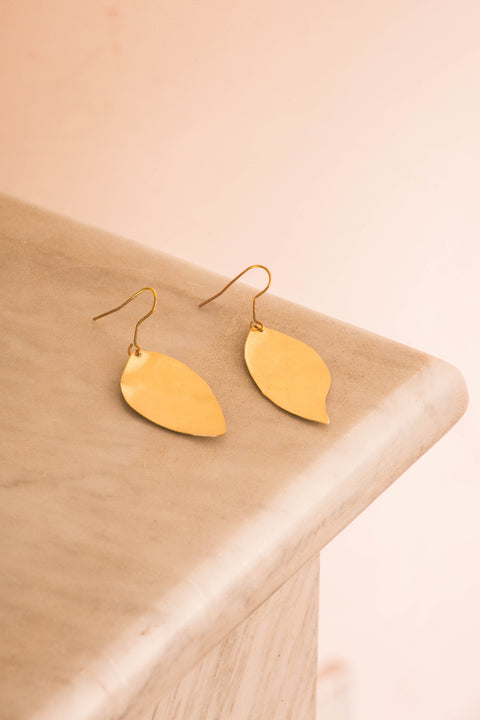 Earrings - Brass Leaves Lidia Mallia