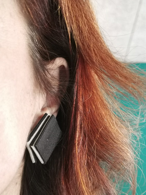 Earrings - Big Black and White T.I.N.A  there is no alternative