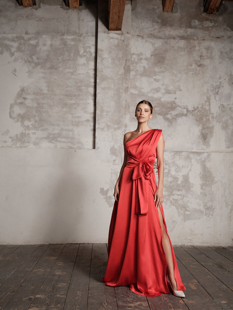 Dress - One-Shoulder Red Roberta Longo