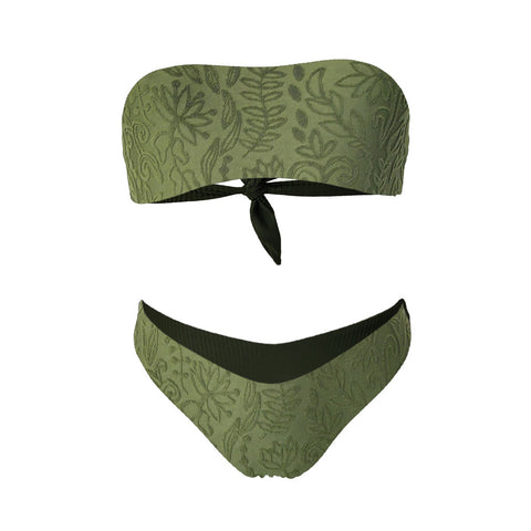 Bandeau Top - Liquid Flower Seaweed Edelvissa