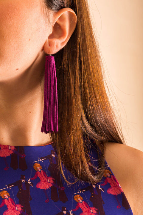 Earrings - Leather Tassels Lidia Mallia