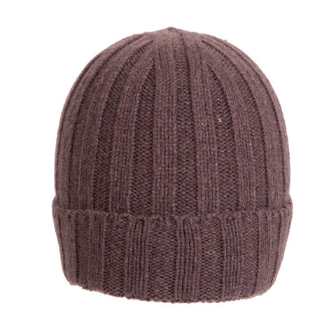 Recycled cashmere ribbed beanie - Due Toscani