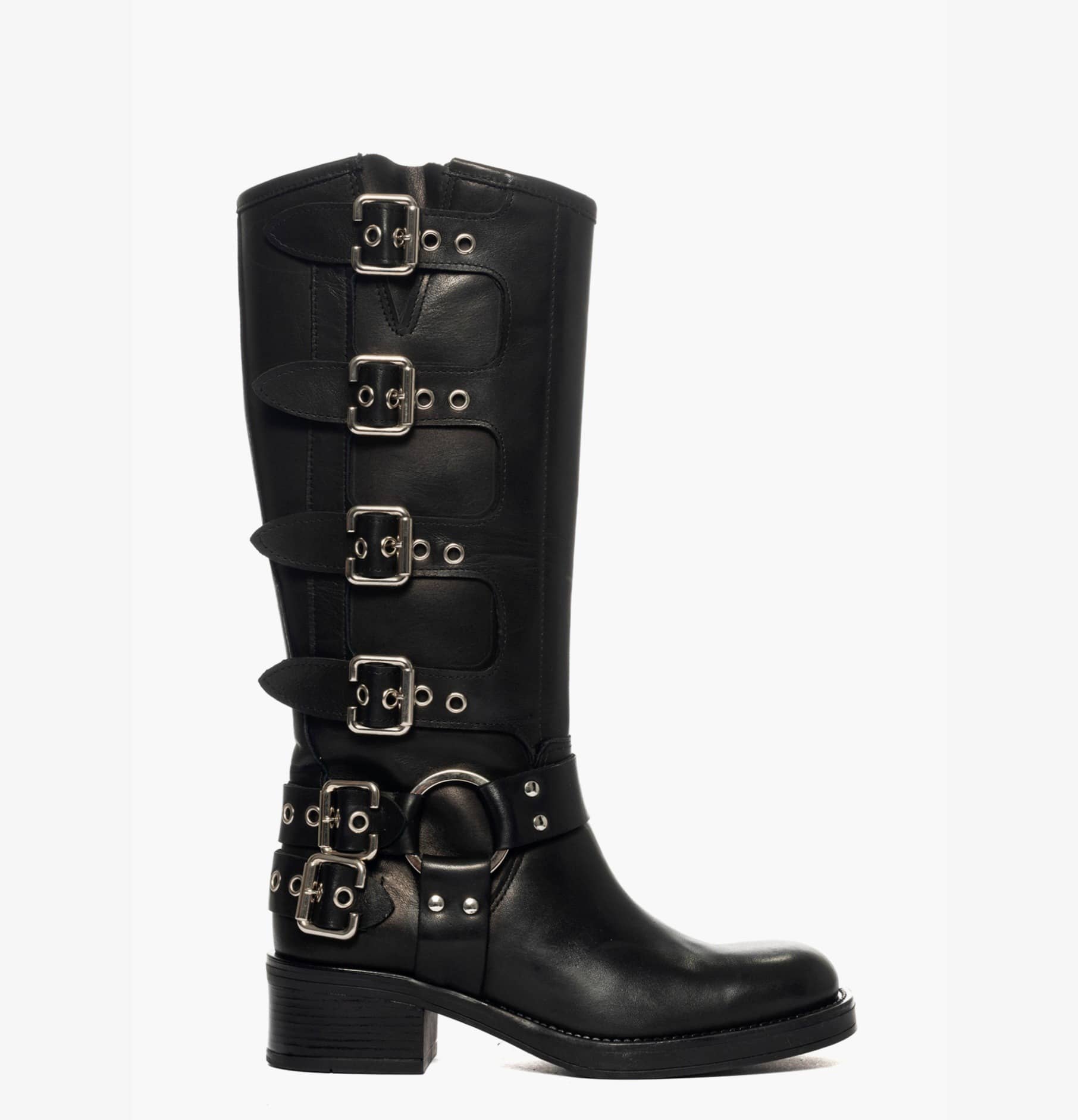 Women's leather buckle boots - Alex Megan 1348 by Alessandro
