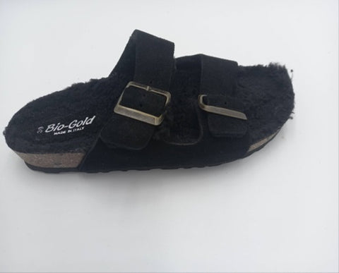 Art. 01 Man Black Suede Plus Synthetic Fur Golden Wiking
