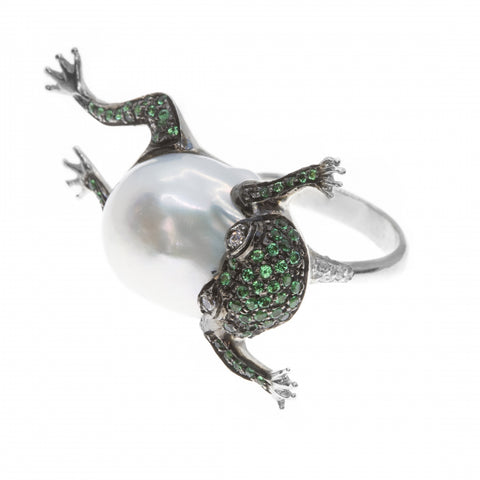 Ring - Pearl ring with toad Fancs-V