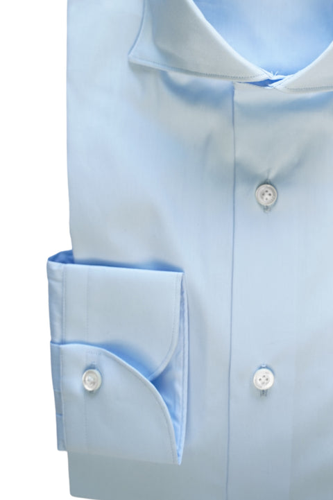 Azure Stretch Popeline Solid Shirt Cordone 1956