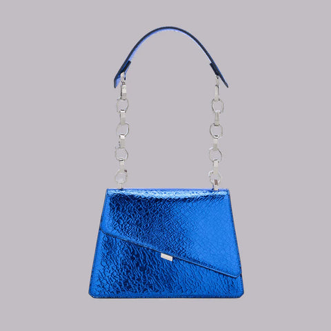 Bag - Crackle metallic blu Lamarr