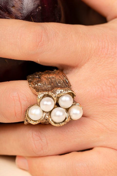Ring - Intertwined pearl ring Axum Monili