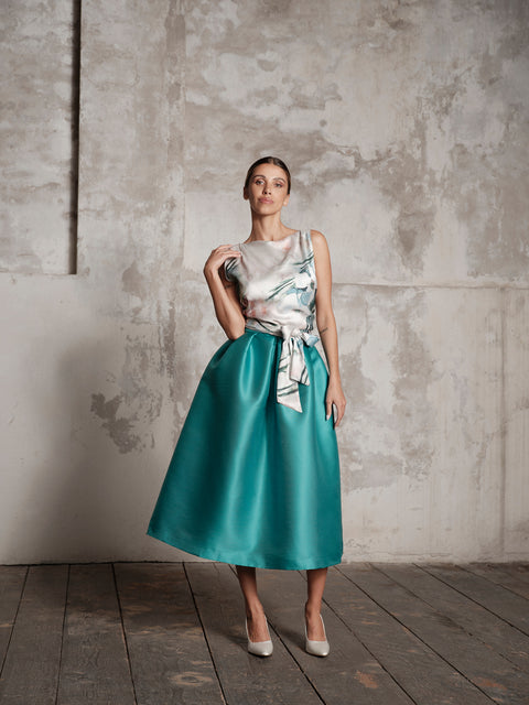 Skirt - Mikado Green Roberta Longo