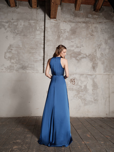 Dress - Draped bodice blue Roberta Longo