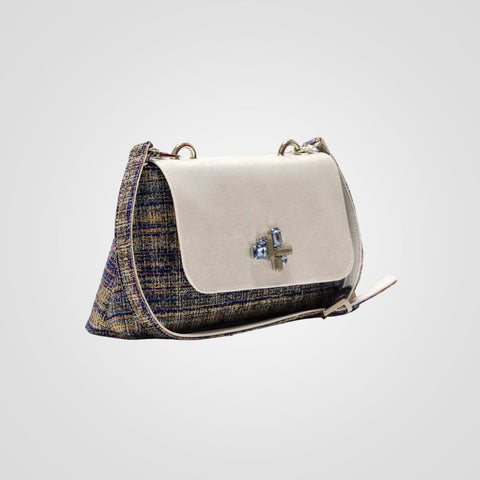 Shoulder Bag - Audrey Capri White Cordini Rita