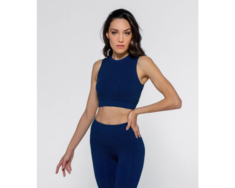 Top - Herringbone Black/Blue Heart and Soul