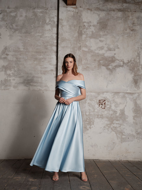 Dress - Mikado Drap Light Blue Roberta Longo