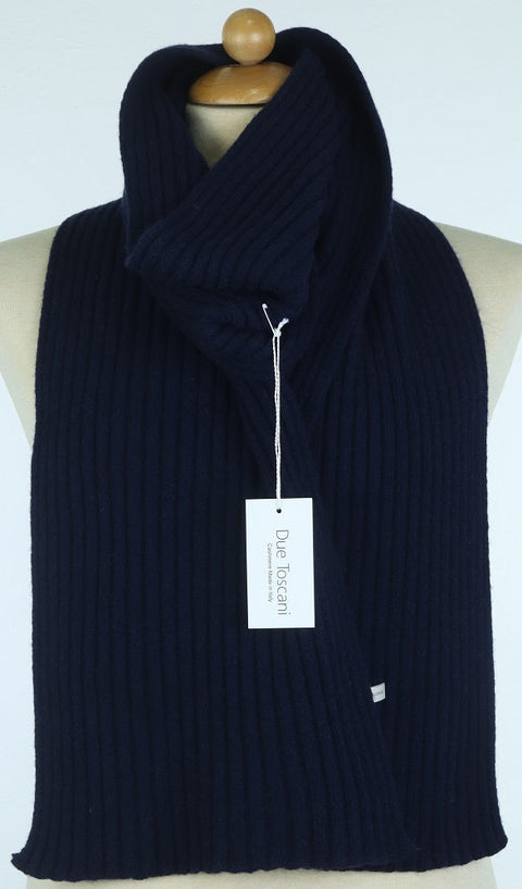 Super Soft Unisex Ribbed Scarf in Pure Recycled Cashmere 25x160 cm - Due Toscani