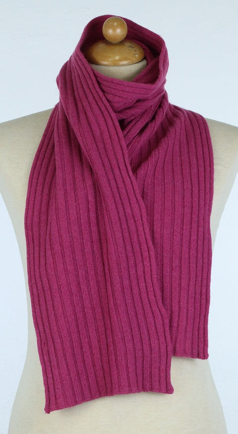 Super Soft Unisex Ribbed Scarf in Pure Recycled Cashmere 25x160 cm - Due Toscani