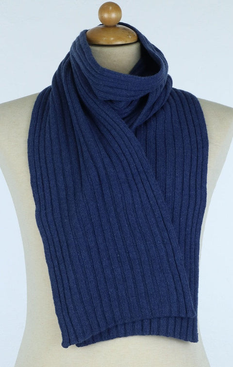 Super Soft Unisex Ribbed Scarf in Pure Recycled Cashmere 25x160 cm - Due Toscani