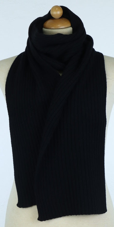 Super Soft Unisex Ribbed Scarf in Pure Recycled Cashmere 25x160 cm - Due Toscani