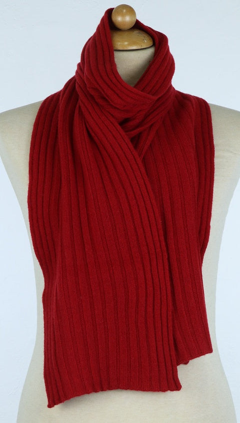 Super Soft Unisex Ribbed Scarf in Pure Recycled Cashmere 25x160 cm - Due Toscani