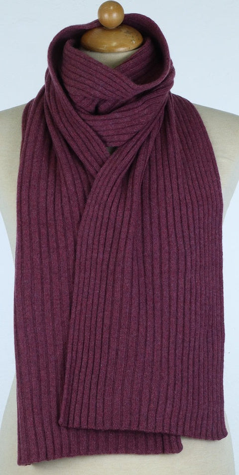 Super Soft Unisex Ribbed Scarf in Pure Recycled Cashmere 25x160 cm - Due Toscani