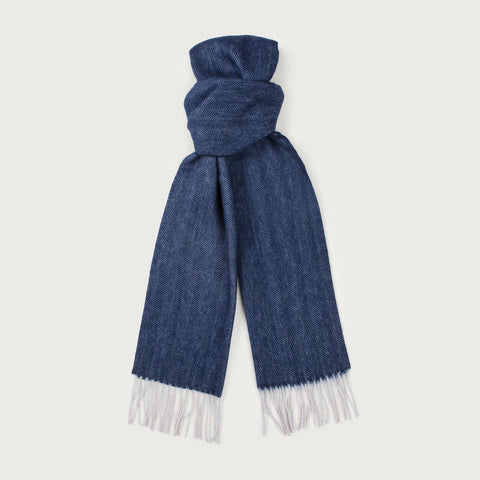 Scarve - Art. Melange wool scarf blue Nick Bronson