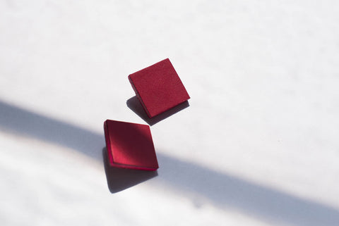 Earrings - Large Leather Tile Lidia Mallia