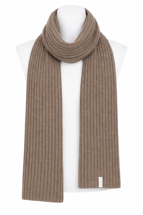 Super Soft Unisex Ribbed Scarf in Pure Recycled Cashmere 25x160 cm - Due Toscani