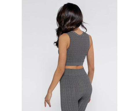 Top - Herringbone Black/White Heart and Soul
