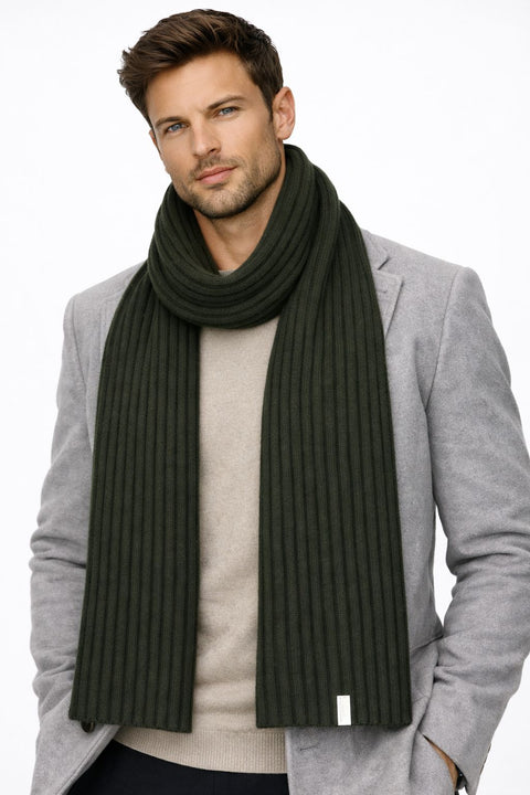 Super Soft Unisex Ribbed Scarf in Pure Recycled Cashmere 25x160 cm - Due Toscani