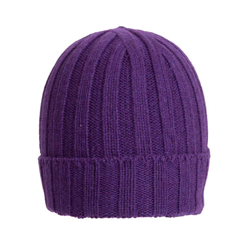 Recycled cashmere ribbed beanie - Due Toscani