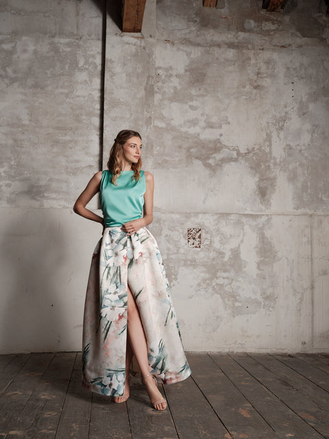 Skirt - Mikado Green Roberta Longo