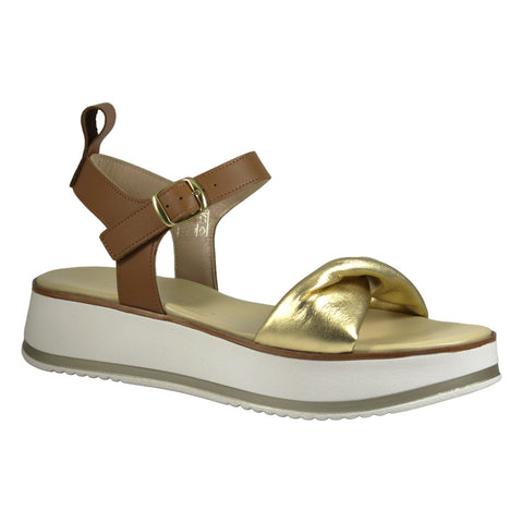Sandals - Stacy 9981 Gold Leather Cristhàlia