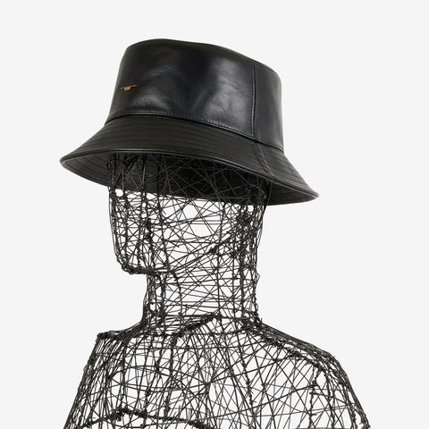 Hat - Leather Buket Black Axis